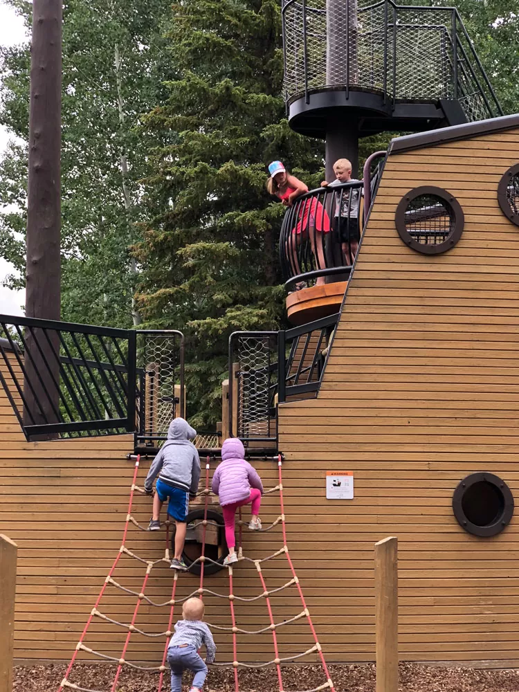 Kids love climbing the ship at Pirate Ship Park in Vail.