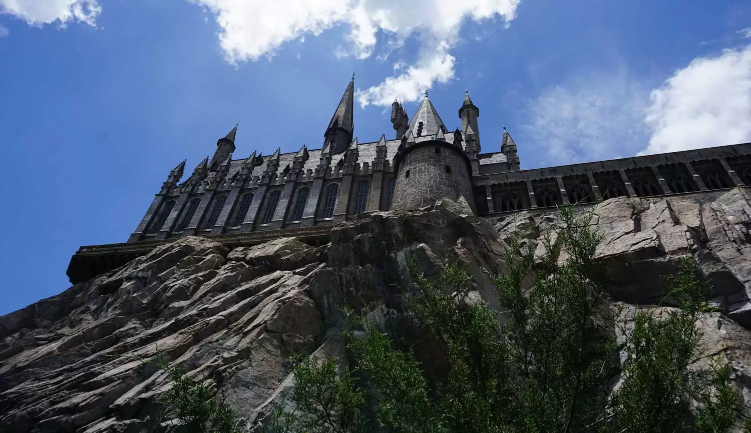 Hogwarts Castle towers at Islands of Adventure at the Wizarding World of Harry Potter.