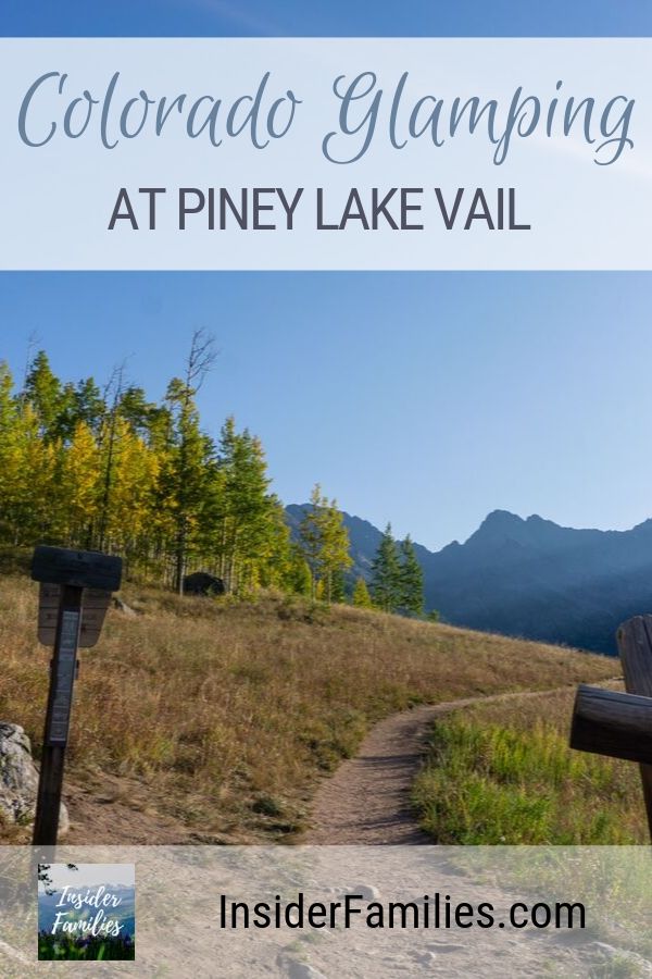 Piney Lake Vail is best known for spectacular weddings. But to make the most of this serene place, rent a cabin or tent and go glamping. Find out everything you need to know about glamping at Piney River Ranch Colorado! #glamping #colorado