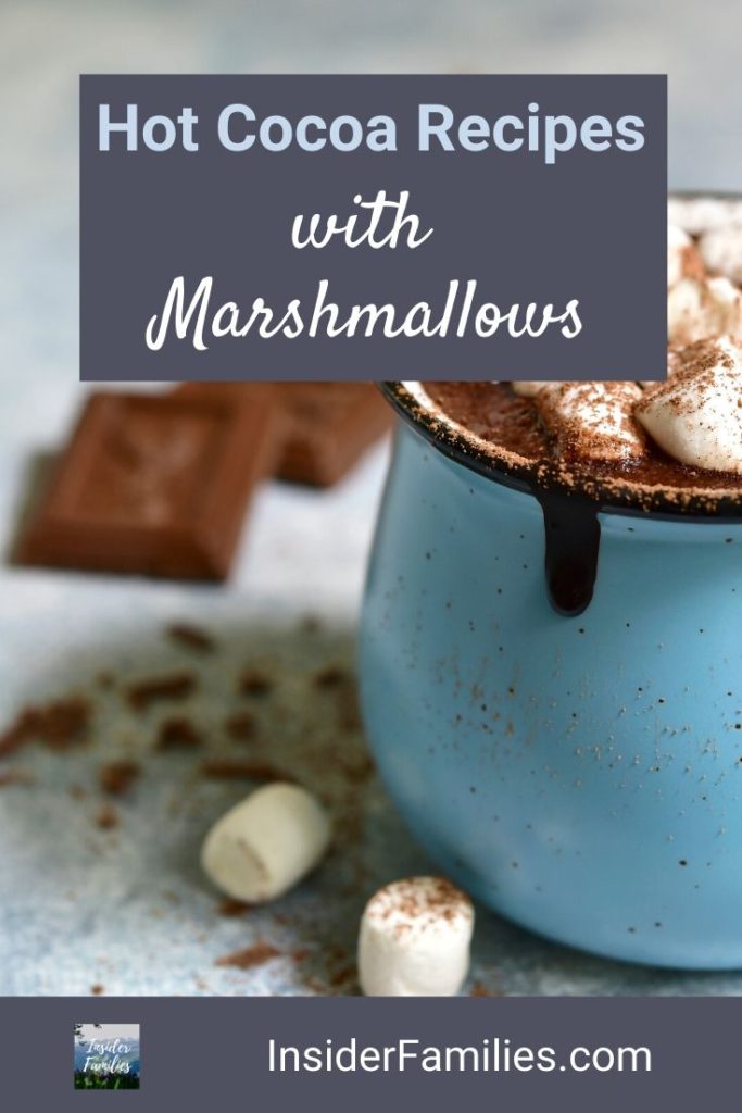 Nothing is better than hot chocolate with marshmallows after an exhilarating day in the snow sledding, ice skating or skiing. Here are fun, easy hot cocoa recipes that all will enjoy! #hotcocoa #hotchocolate