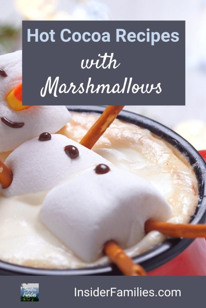 Nothing is better than hot chocolate with marshmallows after an exhilarating day in the snow sledding, ice skating or skiing. Here are fun, easy hot cocoa recipes that all will enjoy! #hotcocoa #hotchocolate