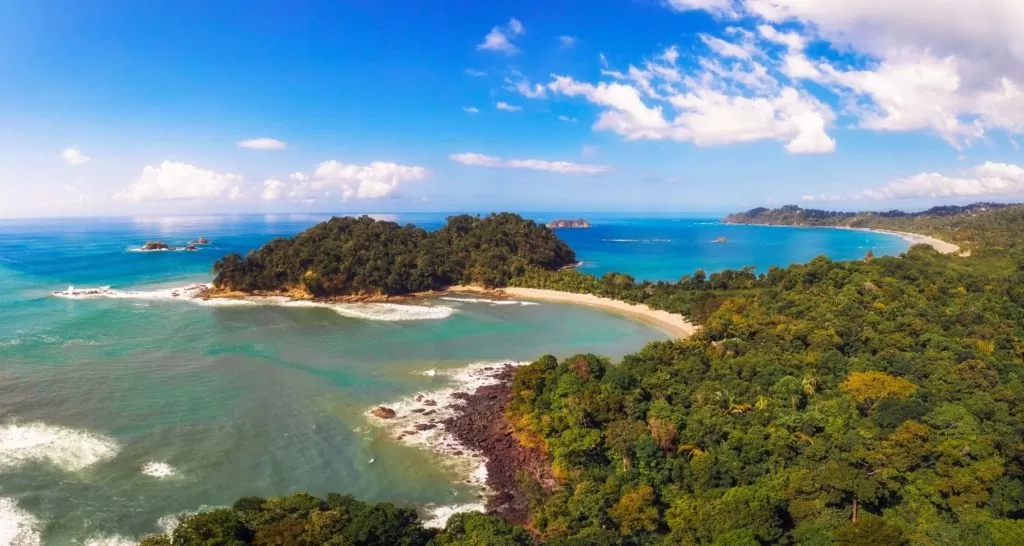 view of Manuel Antonio beaches in Costa Rica