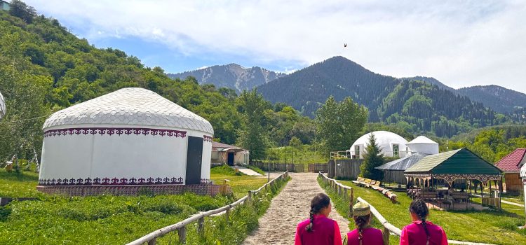 hun village outside of almaty kazakhstan where vistors can learn about kazakh culture
